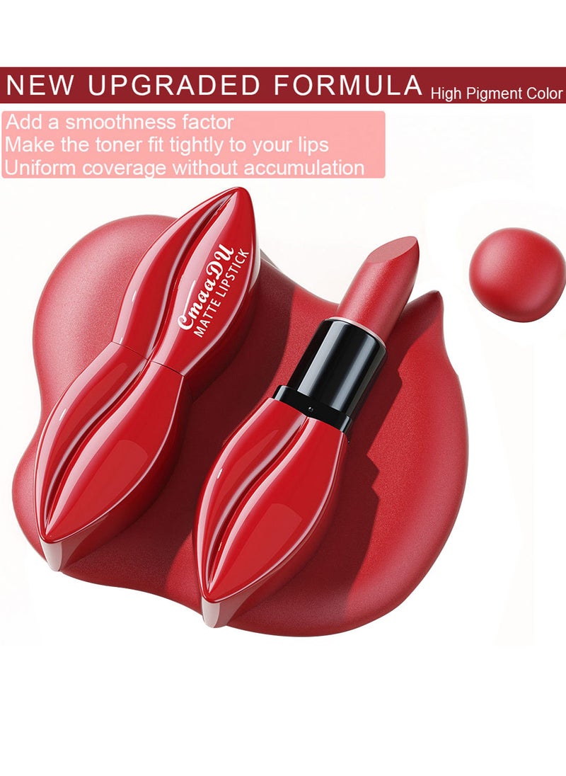 Lipstick Matte Velvet Long Lasting High Pigment Longwear Not Fade Waterproof Unique Weightless Lip Makeup for Women 1 Pcs
