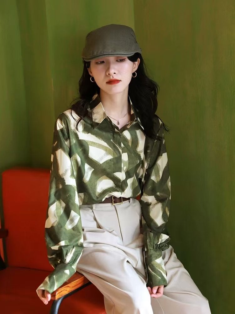 Sister gathering uniform wedding wedding bridesmaid group photo performance clothing 90s retro Hong Kong style floral shirt - Image 3
