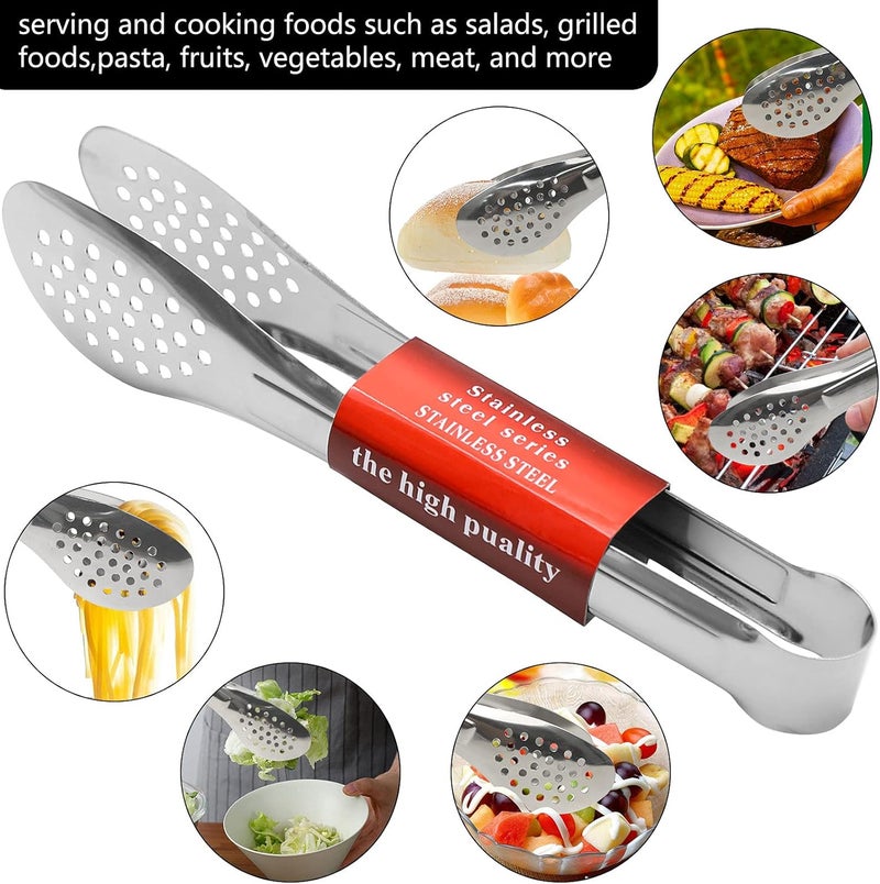 Dmoera 6 Pack Buffet Tongs,Stainless Steel Serving Tongs Serving Utensils 7Inch,9Inch,12Inch - Image 5