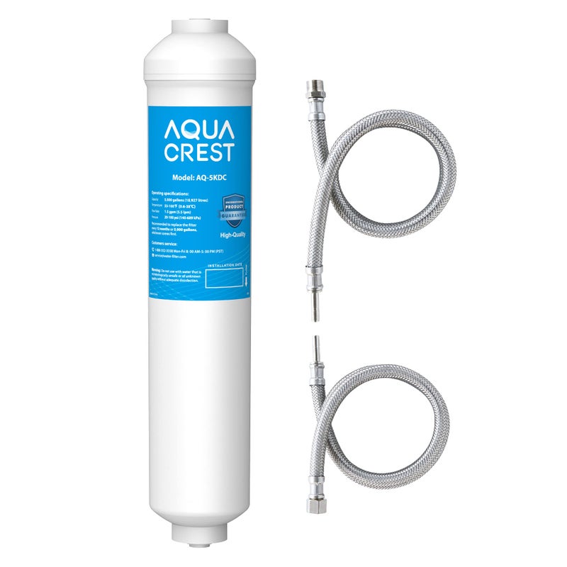 AquaCrest AQUA CREST 5KDC Under Sink Water Filter System, Direct Connect Under Sink Water Filter, Reduces PFAS, PFOA/PFOS, Chlorine, NSF/ANSI Tested 5K Gallons Ultra High Capacity - Image 1