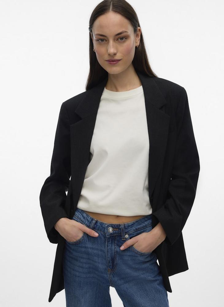 فيرو مودا بليزر مخطط بأكمام طويلة - Image 3