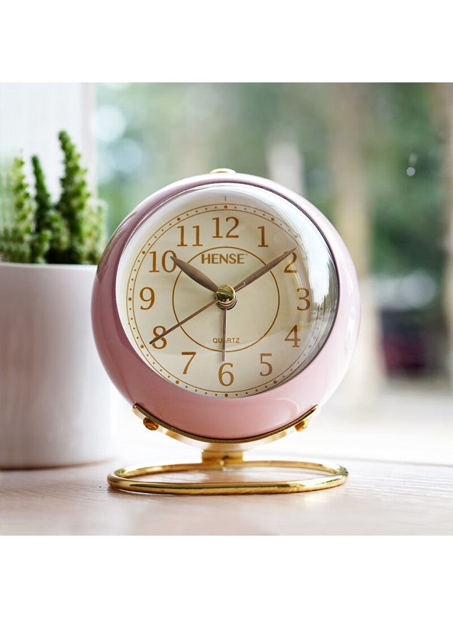 Hense Creative Fashion Children's Alarm Clock For Girls, Student Bedside Clock, Lazy Alarm Watch, Desktop Clock Ha08 Pink - Image 1