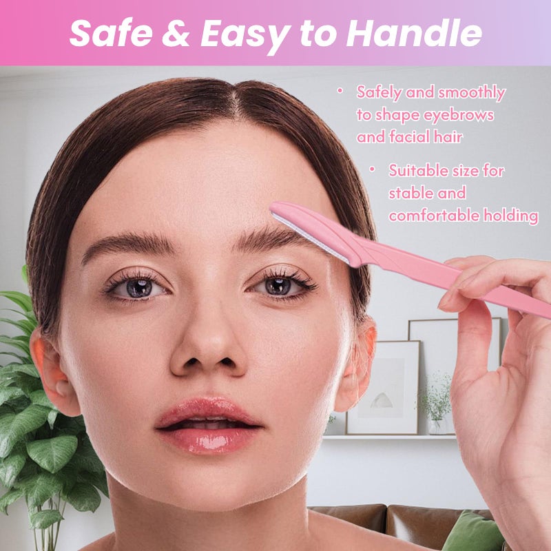 Phafaloop 100 Pcs Eyebrow Razor and Face Razor for Women and Men, Safe and Beginner-Friendly Dermaplaning Tool with Protective Cover - Image 4