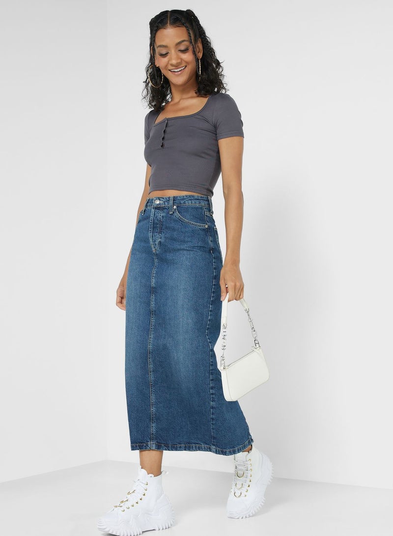 Ginger Button Up Scoop Neck Tshirt - Image 4