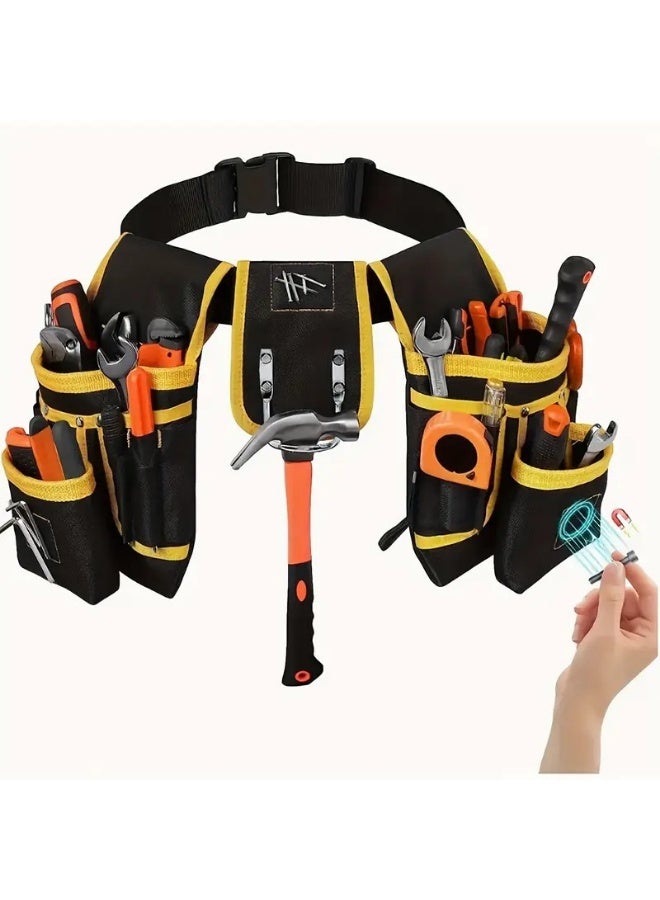 26 Pockets Magnetic Tool Belt, Adjustable Waist Multi-Pocket Tool Pouch, Durable Tool Bag for Repair, Maintenance, Electrician, Carpenter and DIY - Image 1