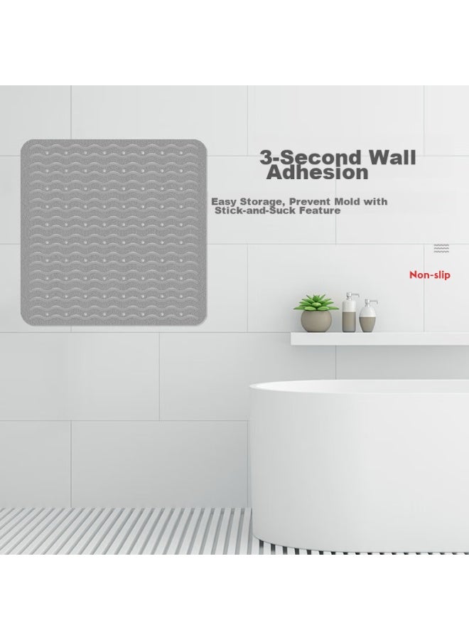 Ridder German Imported Tpe Bathroom Non-slip Mat, Wave-shaped Hollow Square Non-slip Mat, Cement Gray, 54*54 - Image 3