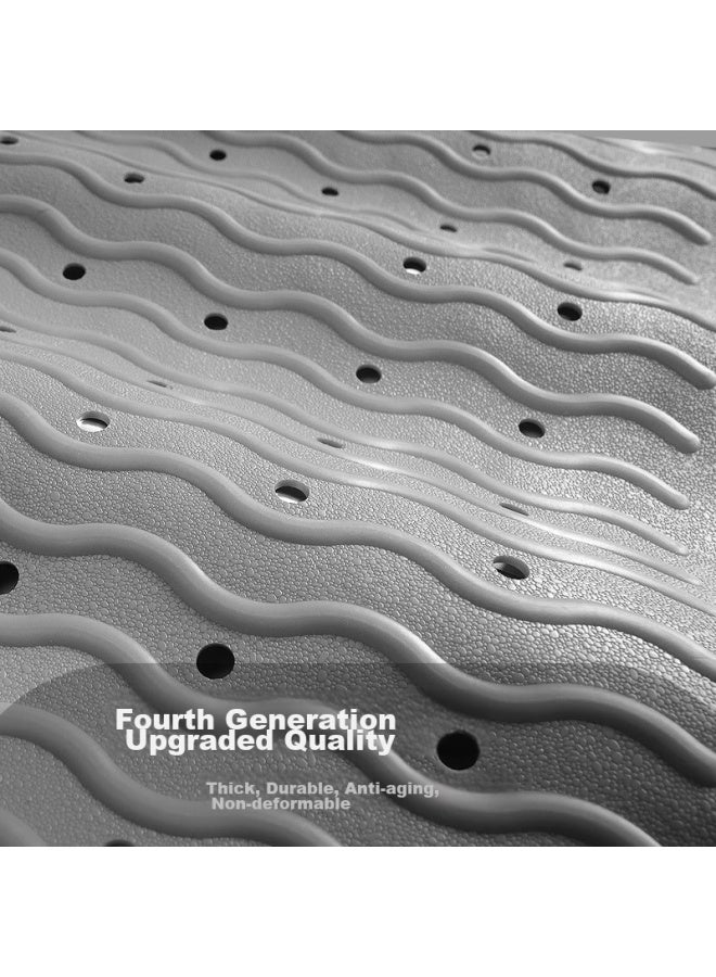 Ridder German Imported Tpe Bathroom Non-slip Mat, Wave-shaped Hollow Square Non-slip Mat, Cement Gray, 54*54 - Image 2