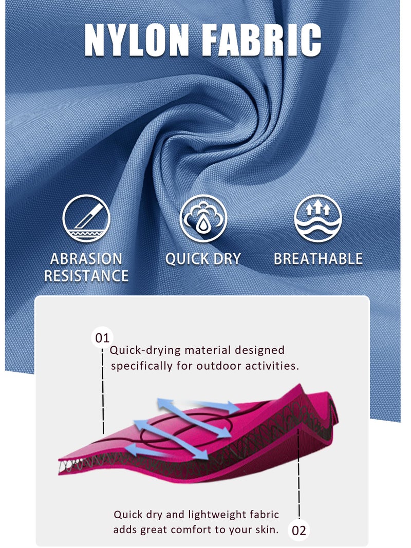 Tacvasen قميص طويل الأكمام قابل للتحويل للرجال من TACVASEN، تنفس، سريع الجفاف، حماية من الأشعة فوق البنفسجية، لون أزرق سماوي، L - Image 5