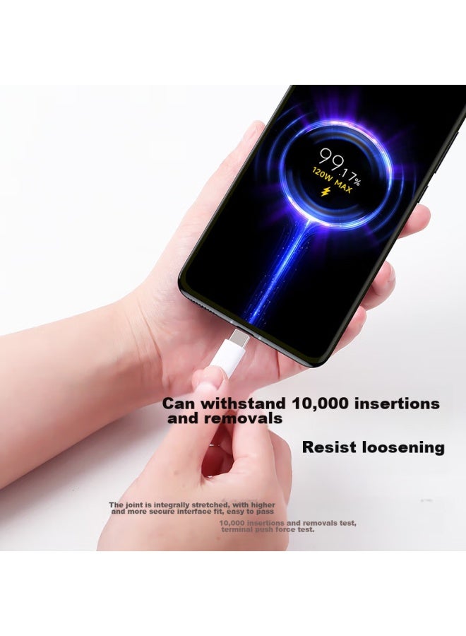 CangHua Suitable For Xiaomi Data Cable, Type-c 6a Charging Cable, 120w/67w/33w Fast Charging Cable, For Xiaomi Phones 13pro/12/11, Redmi K50/40s/note, Black Shark 2, Meter - Image 3