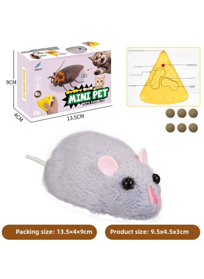 Mini Remote Control Cockroach Simulation Animal Model Funny Cat And Dog Pet Toy Tricky Scary Halloween Toy-Color:Mini Mouse Gray  - Image 1