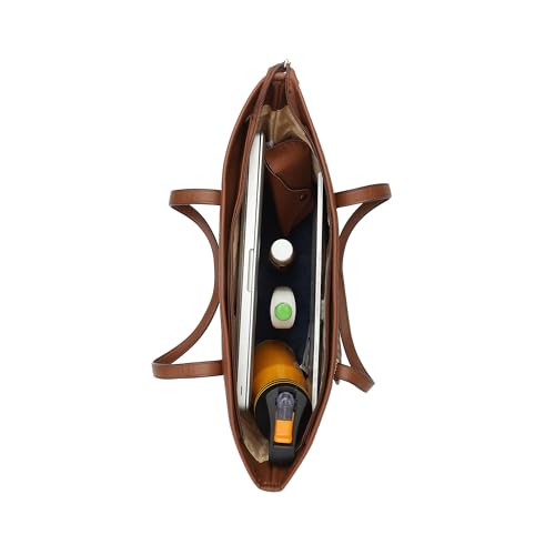 Fastrack Weave Tote | Faux-Leather Women's Tote Bag | Tan totebag with Wallet & Utility Pockets - Image 2
