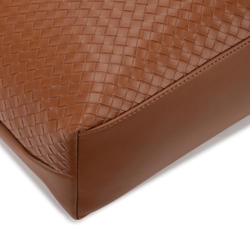 Fastrack Weave Tote | Faux-Leather Women's Tote Bag | Tan totebag with Wallet & Utility Pockets - Image 5