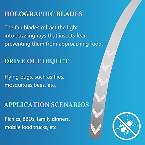 T TRIPLOG Fly Fans for Tables, Outdoor Fly Repellent Fna (White, 2 Pack) - Image 5
