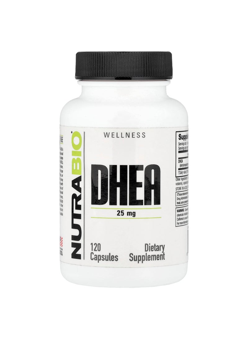 NutraBio DHEA, 25 mg, 120 Capsules