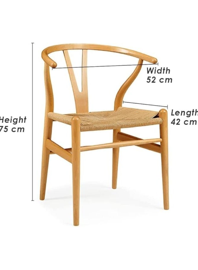 Poppins Home Poppins HOME  Y-Shaped Solid Wood Frame Modern Leisure Dining Room Patio Coffee Shop Armchair (Beige)  - Image 3