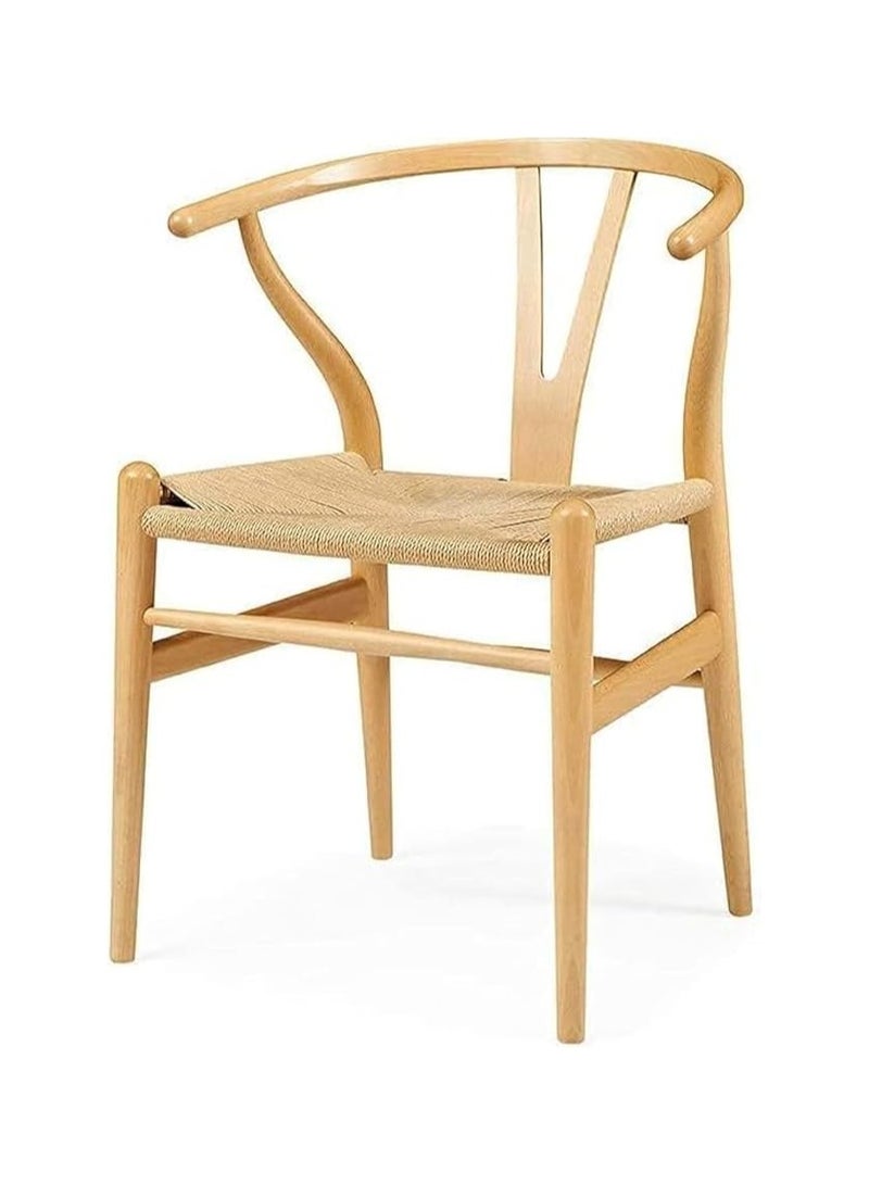 Poppins Home Poppins HOME  Y-Shaped Solid Wood Frame Modern Leisure Dining Room Patio Coffee Shop Armchair (Beige)  - Image 1