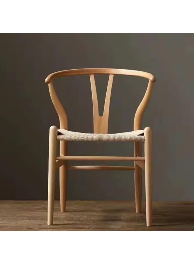 Poppins Home Poppins HOME  Y-Shaped Solid Wood Frame Modern Leisure Dining Room Patio Coffee Shop Armchair (Beige)  - Image 2