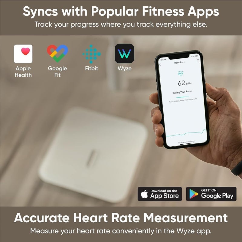WYZE Smart Scale X for Body Weight, Digital Bathroom Scale for BMI, Body Fat, Water and Muscle, Heart Rate Monitor, Body Composition Analyzer for People, Baby, Pet, 400 lb, White - Image 5