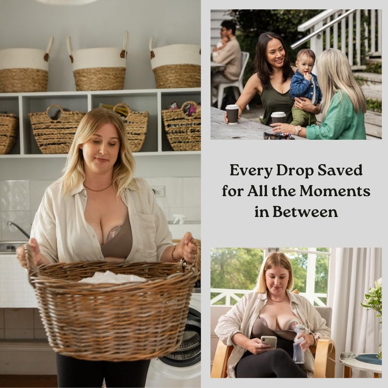 HAAKAA Shell Wearable Hands-Free Manual Breast Pump/Milk Collector (2.5 oz/75 ml, 4 oz/120 ml) â€“ Medical-Grade Silicone â€“ Compact, Portable & Discreet â€“ Leak-Proof Valve (2.5 oz - 2PK) - Image 5