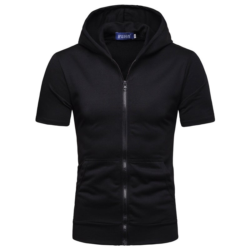 2019 spring and summer new fashion Mens hooded cardigan vest vest eBay wholesale European size thin mens vest Light gray - Image 1