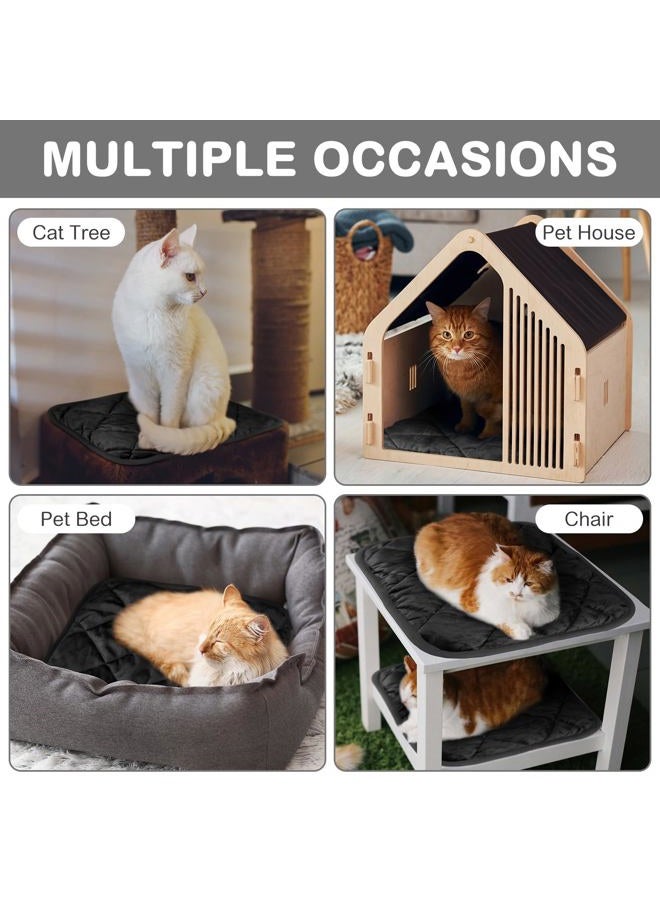 Clysee 4 Pack Self Heating Cat Pad Self Warming Dog Mat Reflects Body Heat Extra Warm Thermal Pet Pad Washable Dog Cat Bed Crate Bed Mat Blanket(16 x 16 Inch,Black) - Image 4