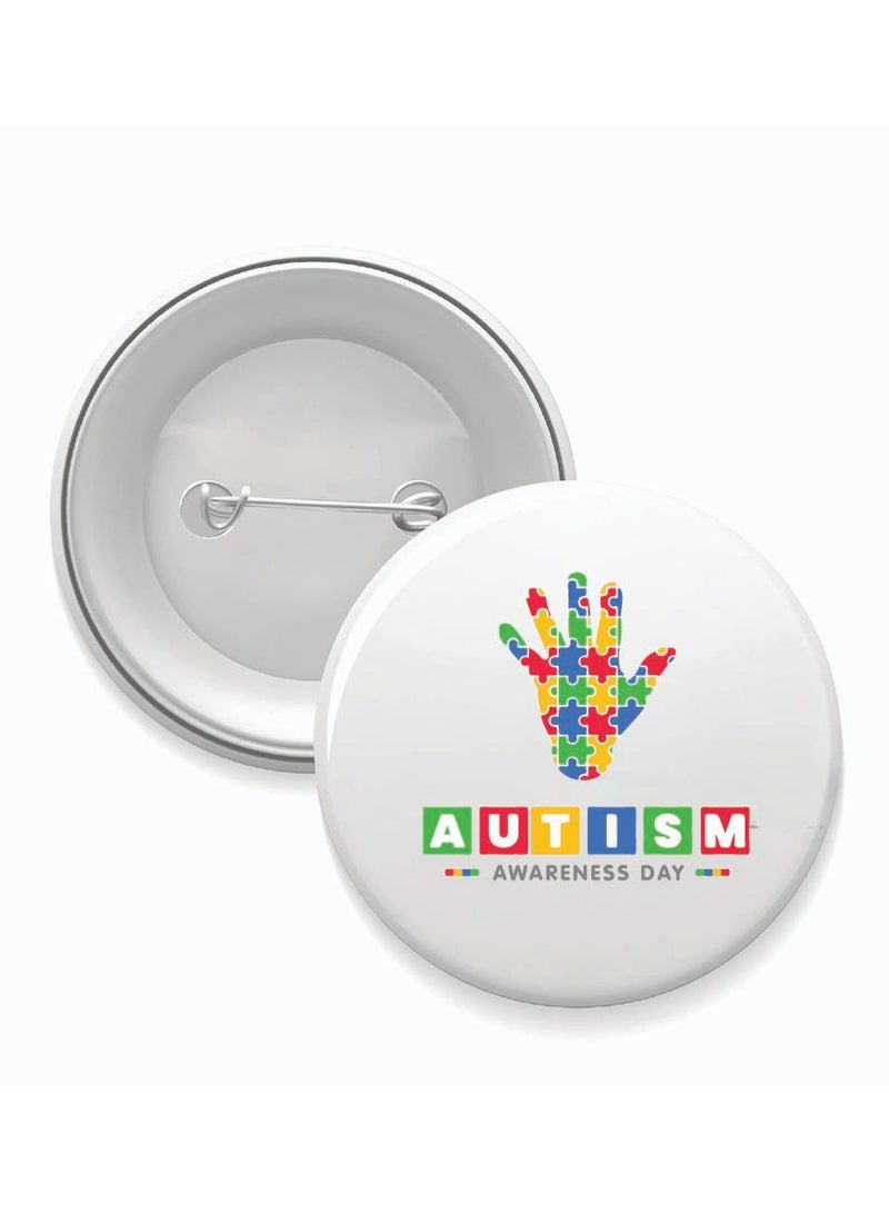 PRINTSHOP4ME Autism Awareness Button Badge - Lapel Pin for Backpacks and Jackets - Perfect for Events - Autism Awareness Pin Badge for Kids and Adults - Pin Badges for Autism Acceptance - Image 1