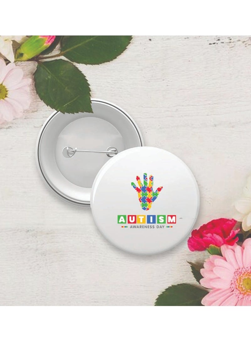 PRINTSHOP4ME Autism Awareness Button Badge - Lapel Pin for Backpacks and Jackets - Perfect for Events - Autism Awareness Pin Badge for Kids and Adults - Pin Badges for Autism Acceptance - Image 2