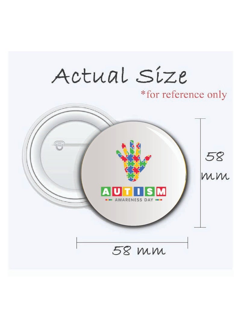 PRINTSHOP4ME Autism Awareness Button Badge - Lapel Pin for Backpacks and Jackets - Perfect for Events - Autism Awareness Pin Badge for Kids and Adults - Pin Badges for Autism Acceptance - Image 3