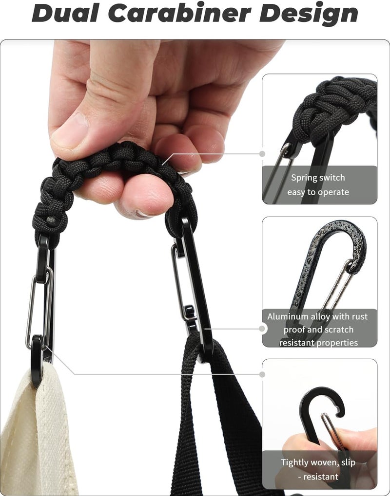 DDOUT Paracord Keychain D-Carabiner Clip,Multifunctional Braided Lanyard Strap for Keys Water Bottle Backpacks Bag Travel Hiking Essential - Image 2