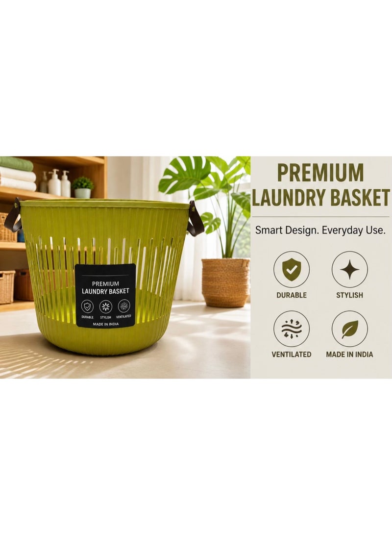 Laundry Baskets, 40 liters Large Plastic Laundry Basket with Carry Handle,Space-Saving,Foldable Laundry Basket,Toys Organizer Storage Bin for Home,Dorm,Travel Use Assorted - Image 3