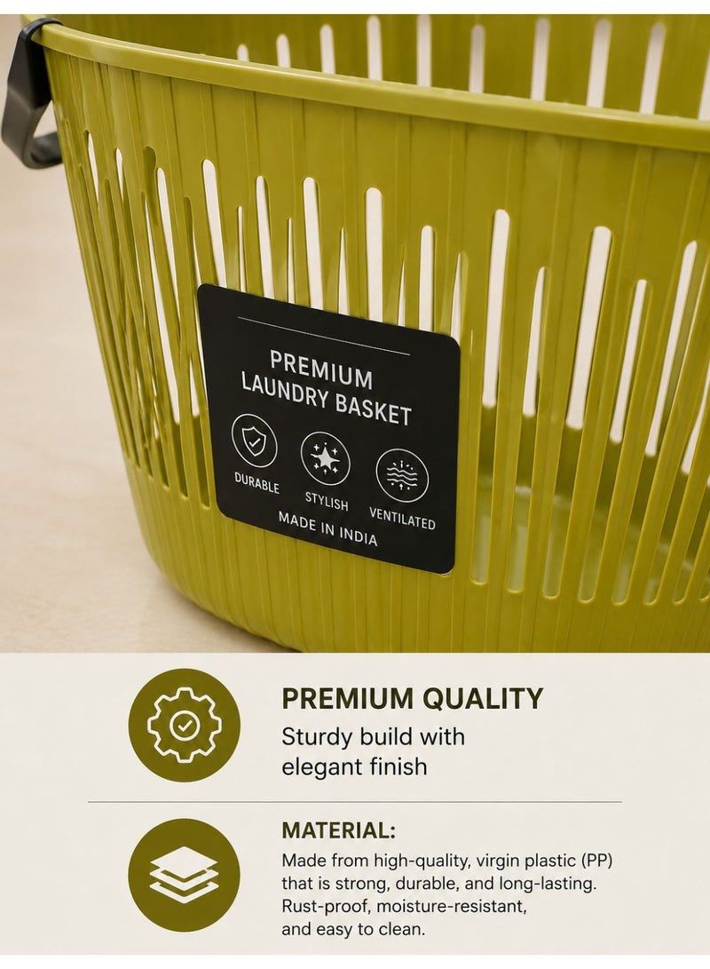 Laundry Baskets, 40 liters Large Plastic Laundry Basket with Carry Handle,Space-Saving,Foldable Laundry Basket,Toys Organizer Storage Bin for Home,Dorm,Travel Use Assorted - Image 4
