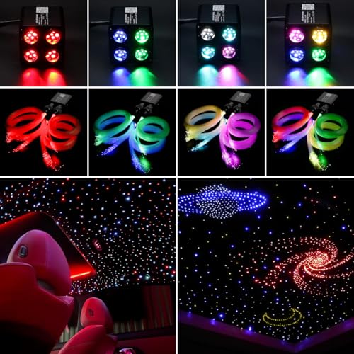 AKEPO 36W 4 Color Twinkle Fiber Optic Starlights Headliner Lights Kit, Optical Fibers Music Sync Bluetooth APP Control Starlight Kit, 1500pcs*13.1ft - Image 2