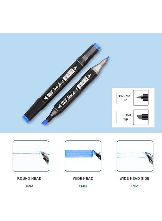 Graphic Marker Set (60 Colors) - Dual-Tip Markers with Case for Drawing, Calligraphy, and Design - Coloring Pen Set - Coloring and Drawing Ink for Kids and Adults - Ideal Marker Set for Artists and Hobbyists with a Stylish Carrying Case - Perfect for Art Gifts - Graffiti, Coloring, Outlining, Shading - Marker and Paint Projects with Case - Image 4