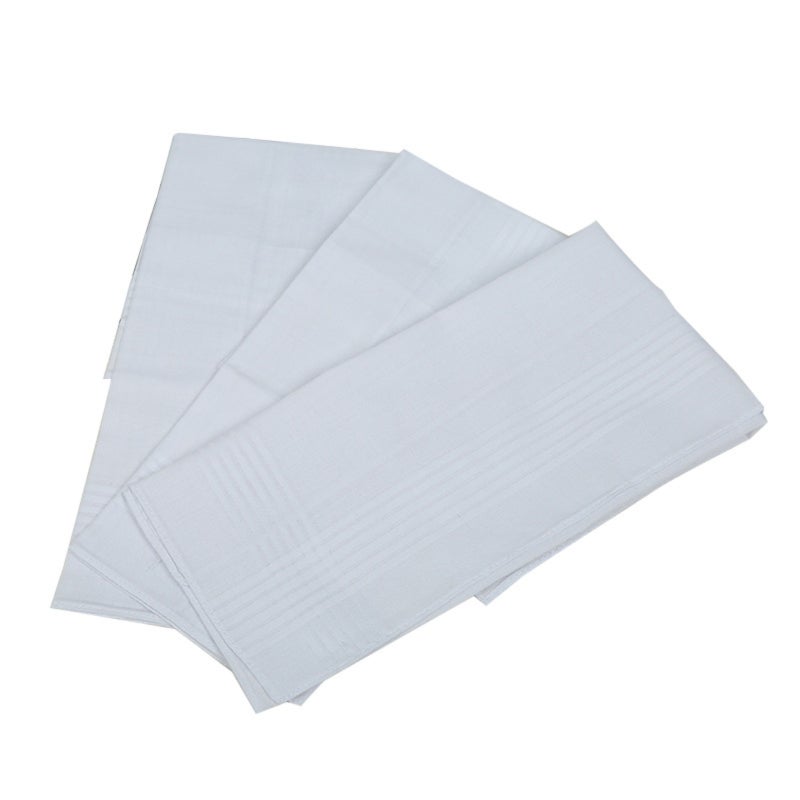 Men's pure cotton handkerchiefs (6 packs, 16 inches) white soft and absorbent breathable, wedding and funeral cotton handkerchiefs, business and social travel gifts - Image 3