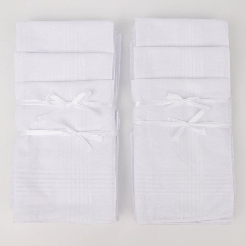 Men's pure cotton handkerchiefs (6 packs, 16 inches) white soft and absorbent breathable, wedding and funeral cotton handkerchiefs, business and social travel gifts - Image 5
