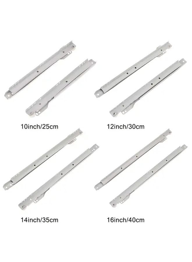 4Pcs Set 14 Inch Silent Double Section Drawer Track Sliders Furniture Cabinet - Image 3