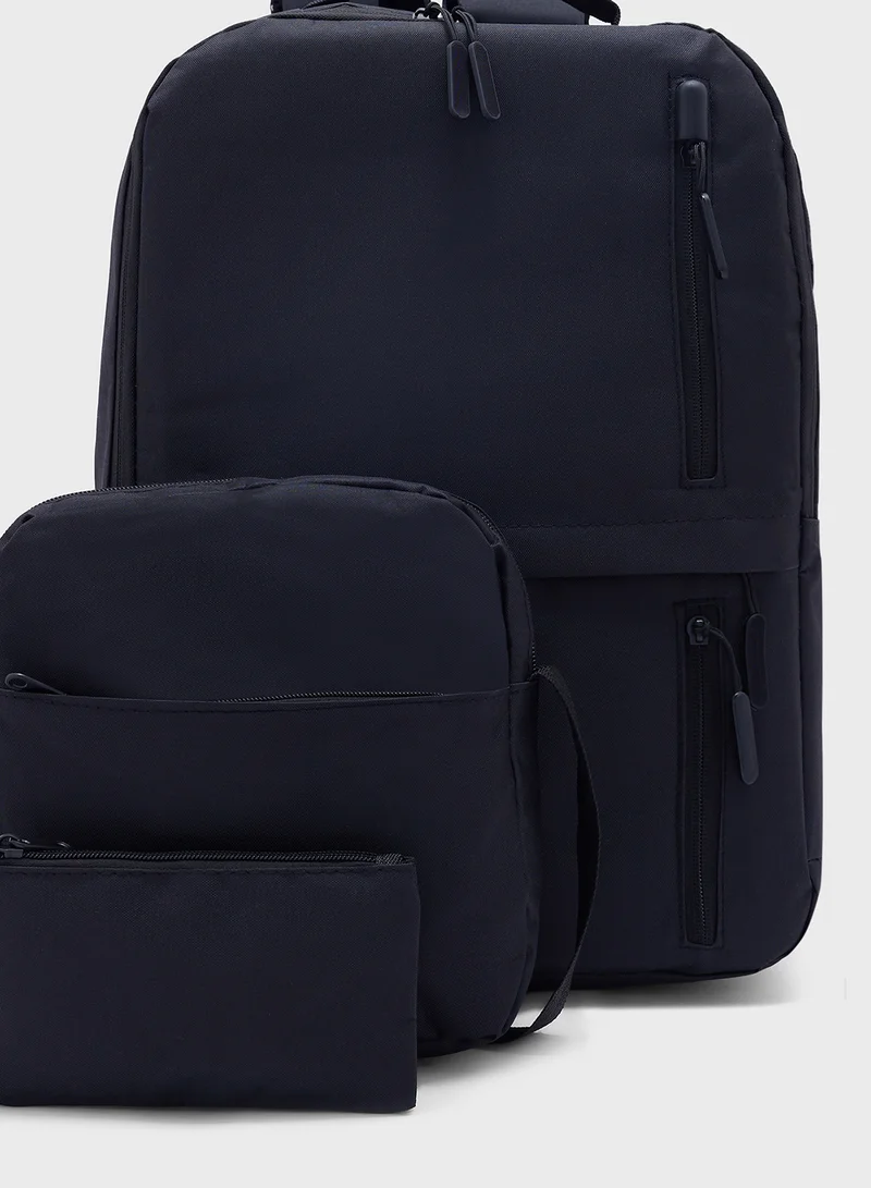 Seventy Five Backpack, Messenger And Pouch 3 Pack Set