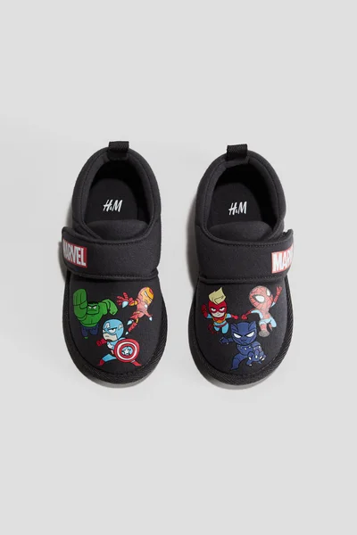 H&M Kids Character Printed Cotton Bedroom Slippers