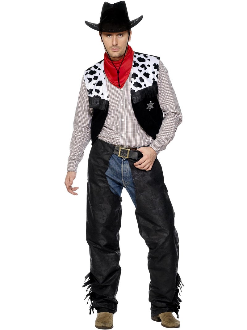 Smiffys Cowboy Costume, Black, M - US Size 38"-40" - Image 1