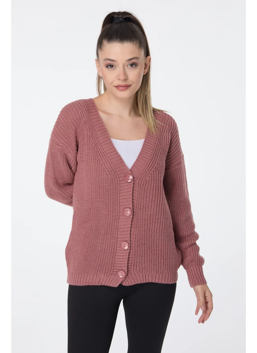 Tofisa 23705-GUL-KURUSU Knitwear Cardigan