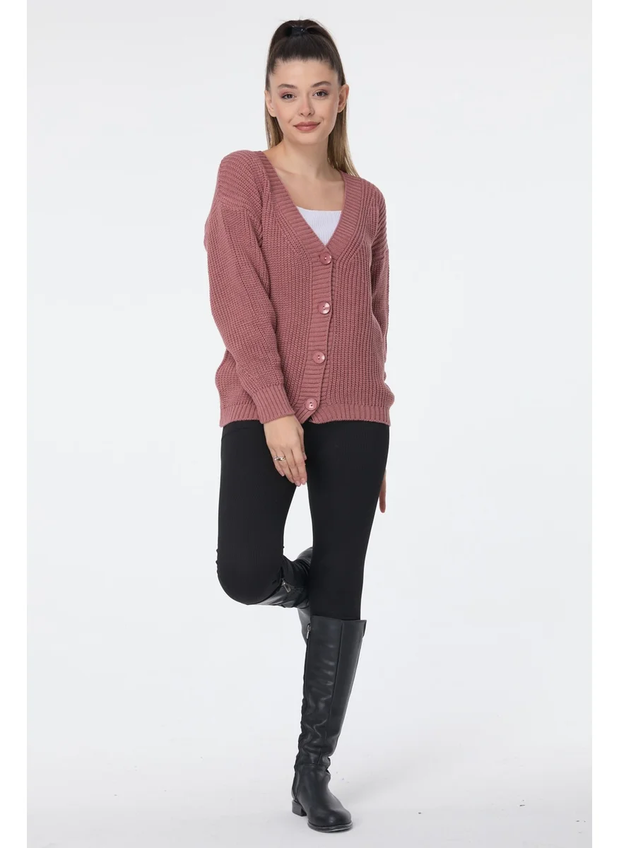 Tofisa 23705-GUL-KURUSU Knitwear Cardigan