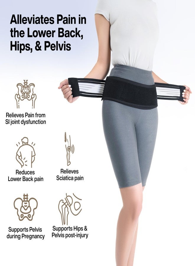 FOVERA Sacroiliac SI Joint Hip Belt - Lower Back Support Brace for Men & Women - Pelvic Support Belt - Trochanter Belt - For Sciatica, Pelvis, Lumbar & Hip Pain Relief (Regular) - Image 2