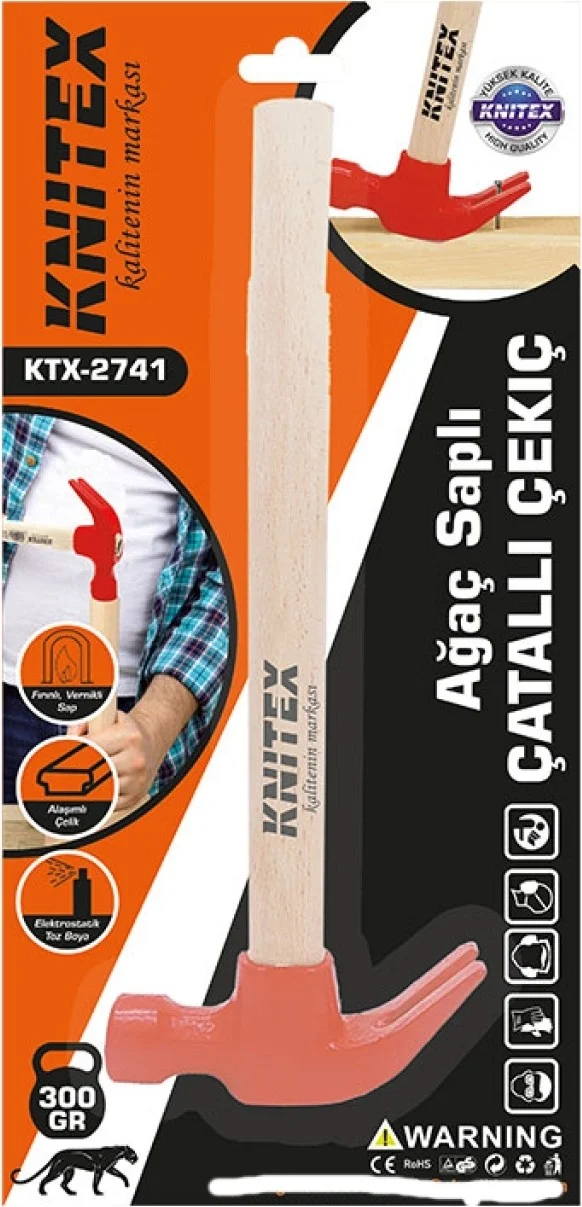 Knitex KTX-2741-2652 Forked Hammer 300 gr Wooden Handle-56