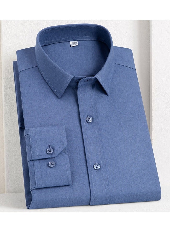 Shougu New Wool Long Sleeved Men's Business Casual Professional Shirt  - Image 1