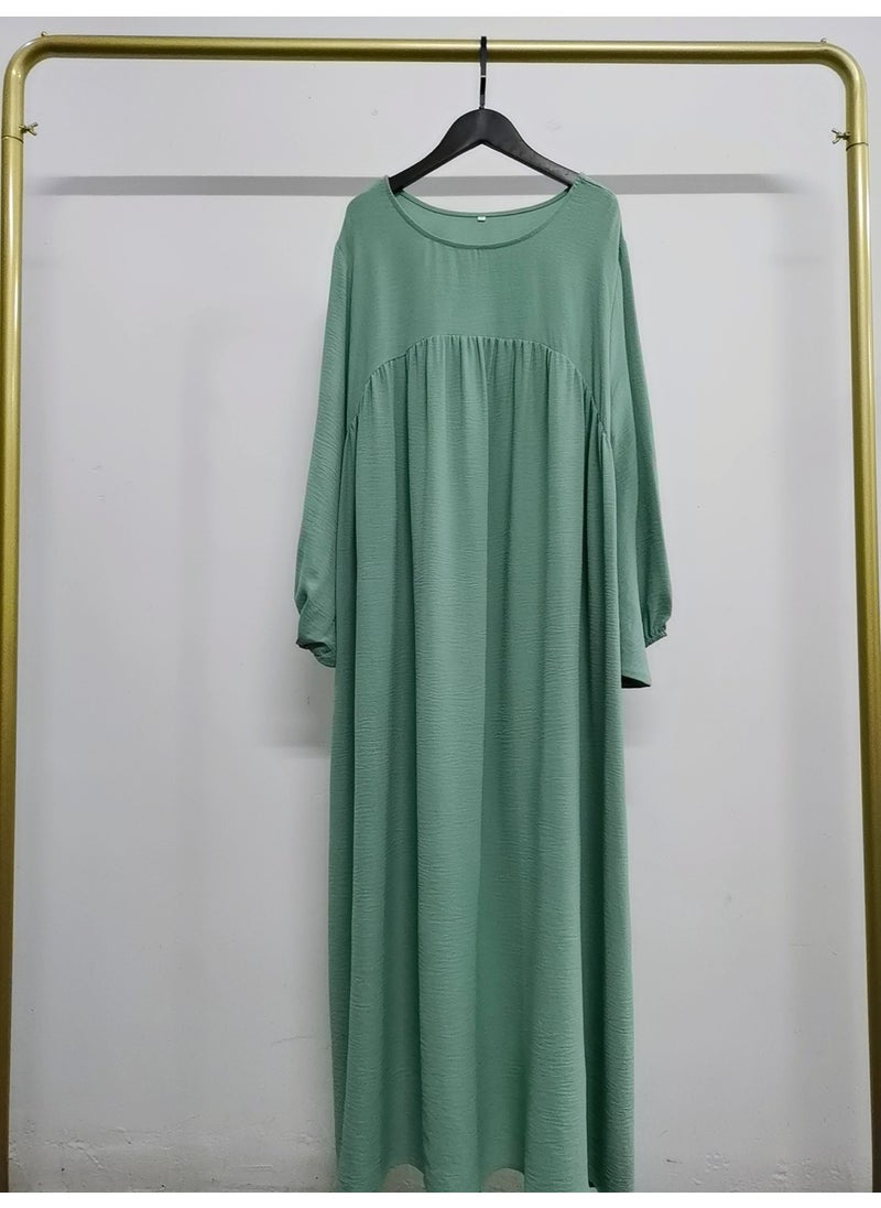 Generic - Elegant Solid Color Maxi Dress Loose Fit Sweet Gown Light green - Image 1