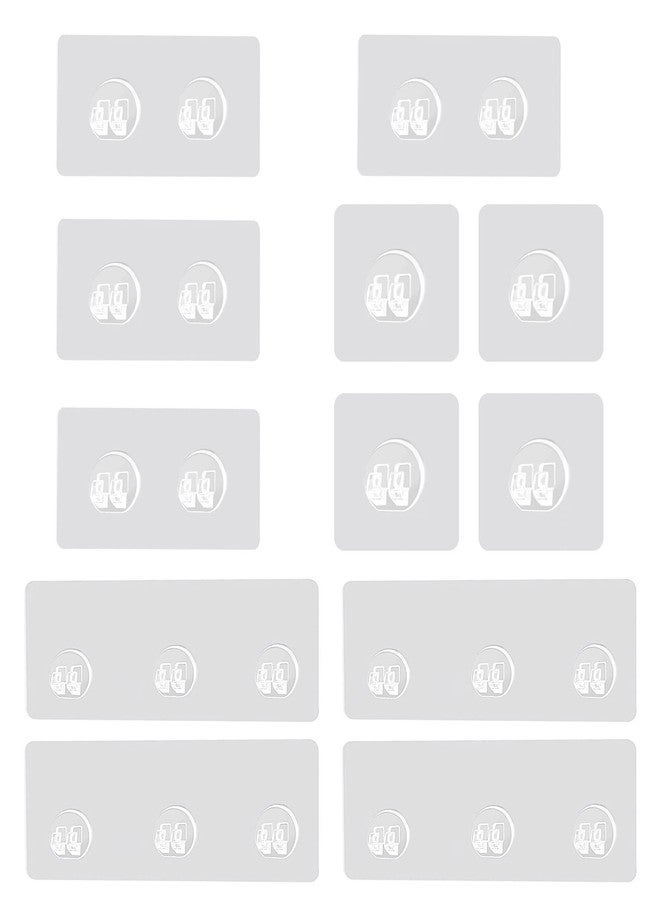 Meisuitd 12Pcs Adhesive Hooks Sticker, Waterproof Corner Shower Caddy Adhesive Hooks Replacement, Strong Adhesive Wall Hanging Hooks, No Drilling Shower Shelves Adhesive Strip Pad Shower Kitchen Accessories - Image 1