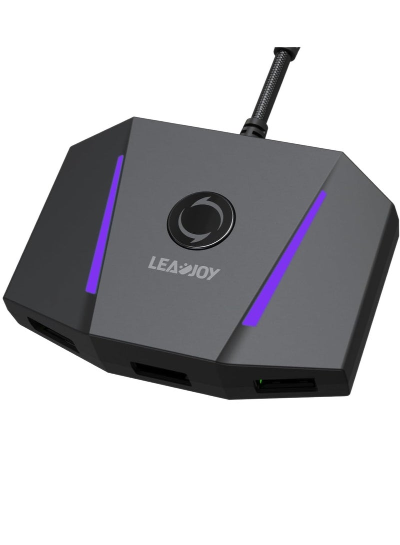 LEADJOY محول لوحة المفاتيح والفأرة LeadJoy VX2 AimBox لجهاز Xbox One، Xbox Series X/S، Nintendo Switch، PS4، وأجهزة الألعاب الأخرى للألعاب FPS، TPS وRTS - Image 1