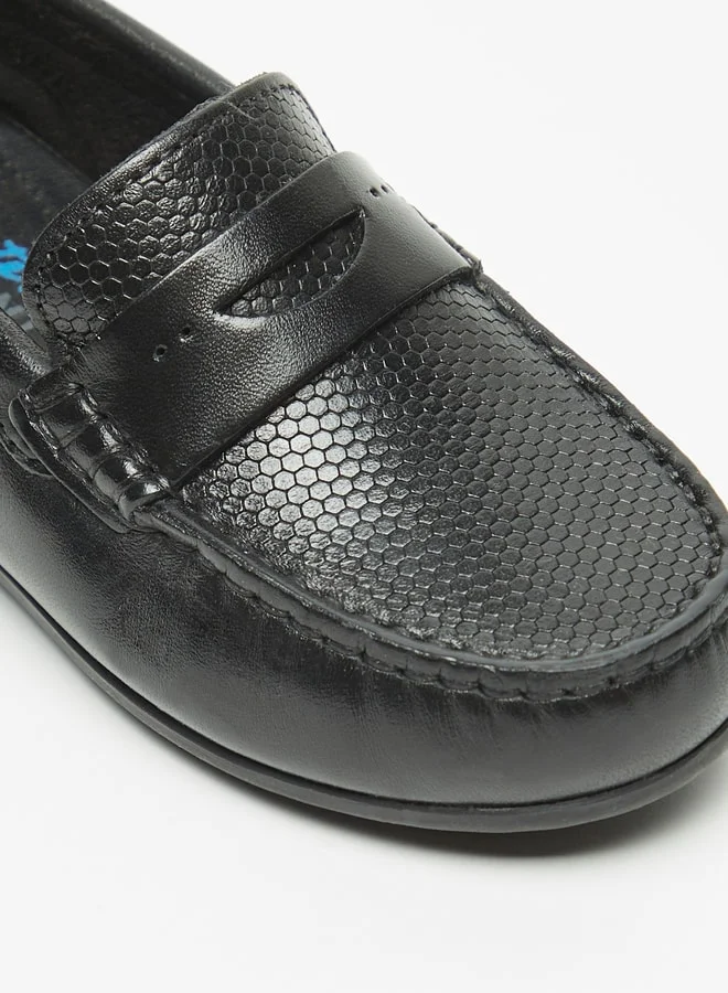 Mister Duchini Boys Textured Slip-On Mocassins with Cushioning