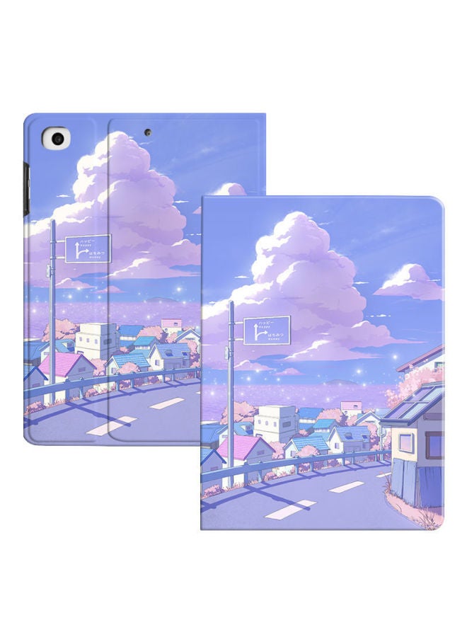 Applicable Small Tablet K16 Protective Case S12 Smart Learning Machine Computer Leather Case G12 Soft Case G16 All-inclusive Cartoon-Color:Evening Town-no Gifts-Applicable Model:Small Degree Learning Machine K16  - Image 1