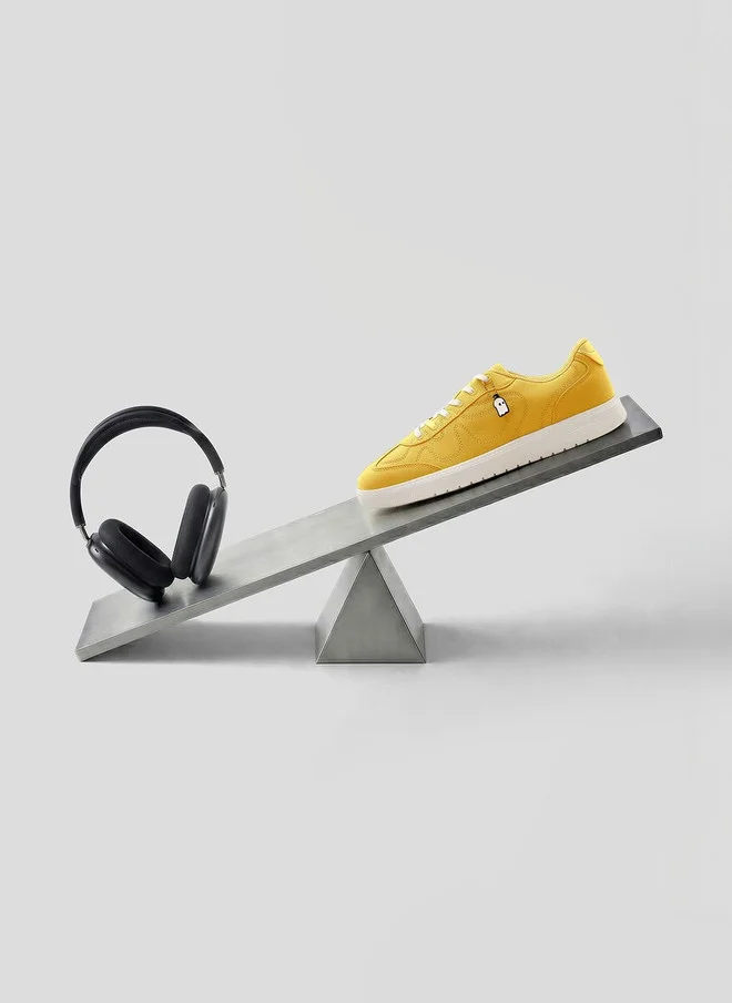The Souled Store The Souled Store Yellow Lace-Up Sneakers for Men